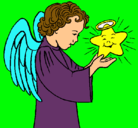 Dibujo Ángel y estrella pintado por didi