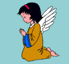 Dibujo Ángel orando pintado por laid