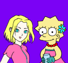 Dibujo Sakura y Lisa pintado por ozora