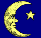 Dibujo Luna y estrella pintado por criistiina