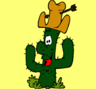 Dibujo Cactus con sombrero pintado por bach