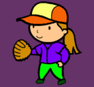 Dibujo Jugadora de béisbol pintado por arquero