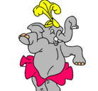 Dibujo Elefante bailando pintado por elefanta