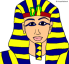 Dibujo Tutankamon pintado por gato