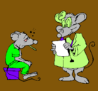 Dibujo Doctor y paciente ratón pintado por EJNY