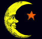 Dibujo Luna y estrella pintado por keyla
