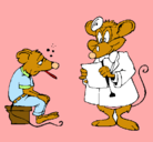 Dibujo Doctor y paciente ratón pintado por marian12