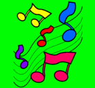Dibujo Notas en la escala musical pintado por lesly