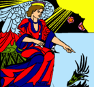 Dibujo Ángel del pesebre pintado por marionj