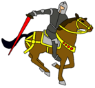 Dibujo Caballero a caballo IV pintado por soldado