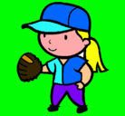 Dibujo Jugadora de béisbol pintado por beto