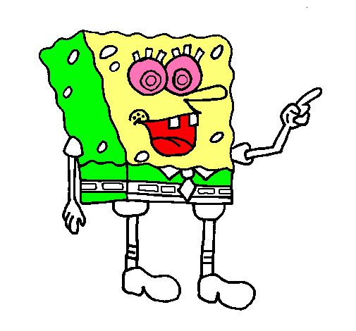 Dibujo Bob Esponja pintado por sirenita