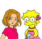 Dibujo Sakura y Lisa pintado por Candida