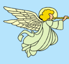 Dibujo Ángel con grandes alas pintado por maluisa