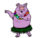 Dibujo Cerdo hawaiano pintado por cochino