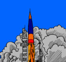 Dibujo Lanzamiento cohete pintado por Jesica