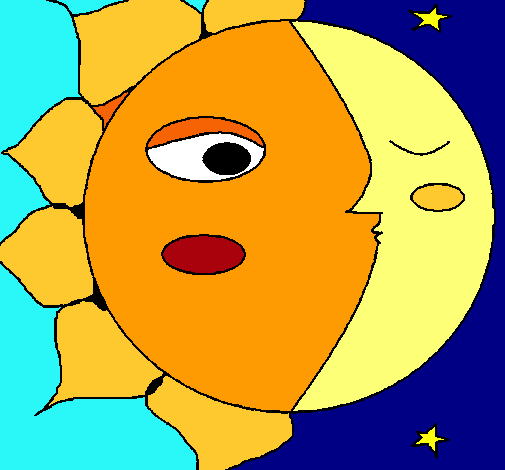 Dibujo Sol y luna 3 pintado por Luly15