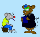 Dibujo Doctor y paciente ratón pintado por senda