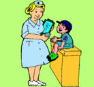 Dibujo Enfermera y niño pintado por francsico
