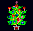 Dibujo Árbol de navidad con velas pintado por cecilita