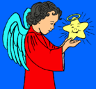 Dibujo Ángel y estrella pintado por jaqueline