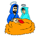 Dibujo Natividad pintado por pupi