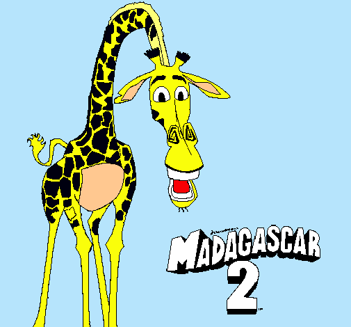 Dibujo Madagascar 2 Melman pintado por anika