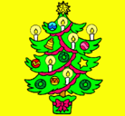 Dibujo Árbol de navidad con velas pintado por sachak