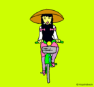 Dibujo China en bicicleta pintado por LUDIVINA