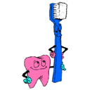 Dibujo Muela y cepillo de dientes pintado por ADRIAN5
