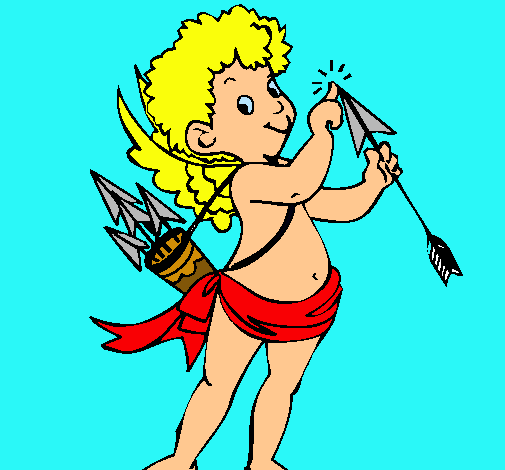 Dibujo Cupido pintado por amalia