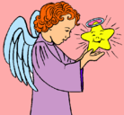 Dibujo Ángel y estrella pintado por Gracia