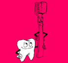 Dibujo Muela y cepillo de dientes pintado por alexander