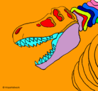 Dibujo Esqueleto tiranosaurio rex pintado por wabby