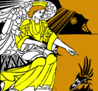 Dibujo Ángel del pesebre pintado por reinaselea
