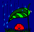 Dibujo Mariquita protegida de la lluvia pintado por da12