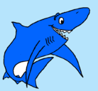Dibujo Tiburón alegre pintado por pinche