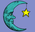 Dibujo Luna y estrella pintado por solecin