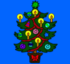 Dibujo Árbol de navidad con velas pintado por tonilandia
