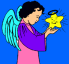 Dibujo Ángel y estrella pintado por Elimari