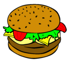Dibujo Hamburguesa completa pintado por hamburguesa