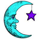 Dibujo Luna y estrella pintado por HILLARY