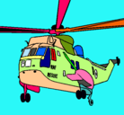 Dibujo Helicóptero al rescate pintado por mama