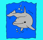 Dibujo Delfín pintado por mares