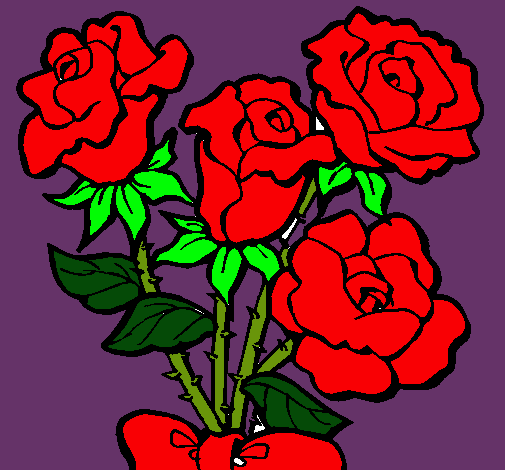Dibujo Ramo de rosas pintado por 1998