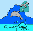 Dibujo Delfín y gaviota pintado por henar