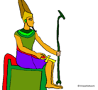 Dibujo Dios Amón pintado por faraon