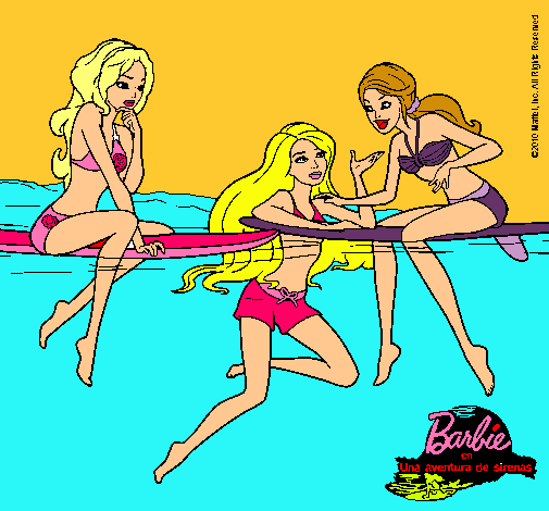 Dibujo Barbie y sus amigas pintado por fernand