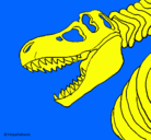 Dibujo Esqueleto tiranosaurio rex pintado por vallelado