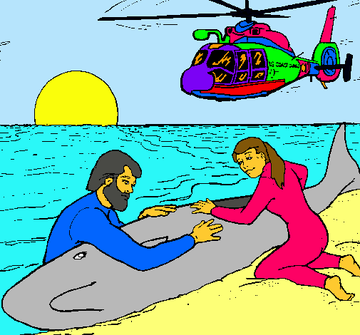 Dibujo Rescate ballena pintado por canecorso5
